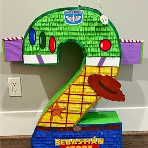 Toy Story Number 2 Piñata - Green, Yellow, Blue